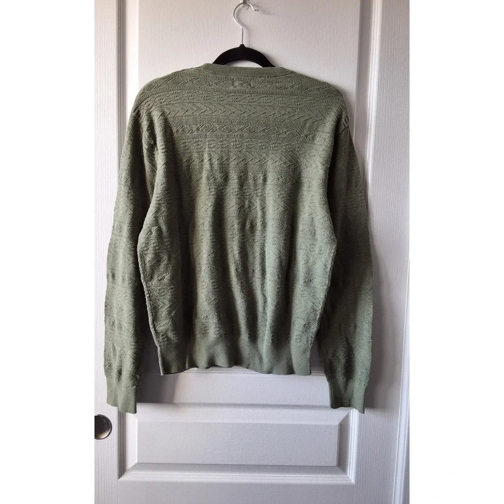 J. Crew Men's Medium‎ 100% Cotton sweater in combination guernsey stitch Sage